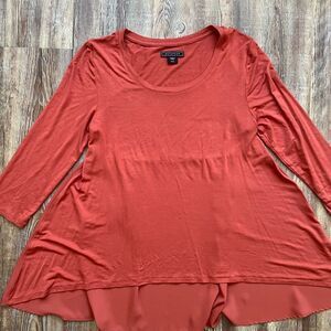 Metaphor Missy Women's Heather Orange Blouse 3/4 Size X-Small